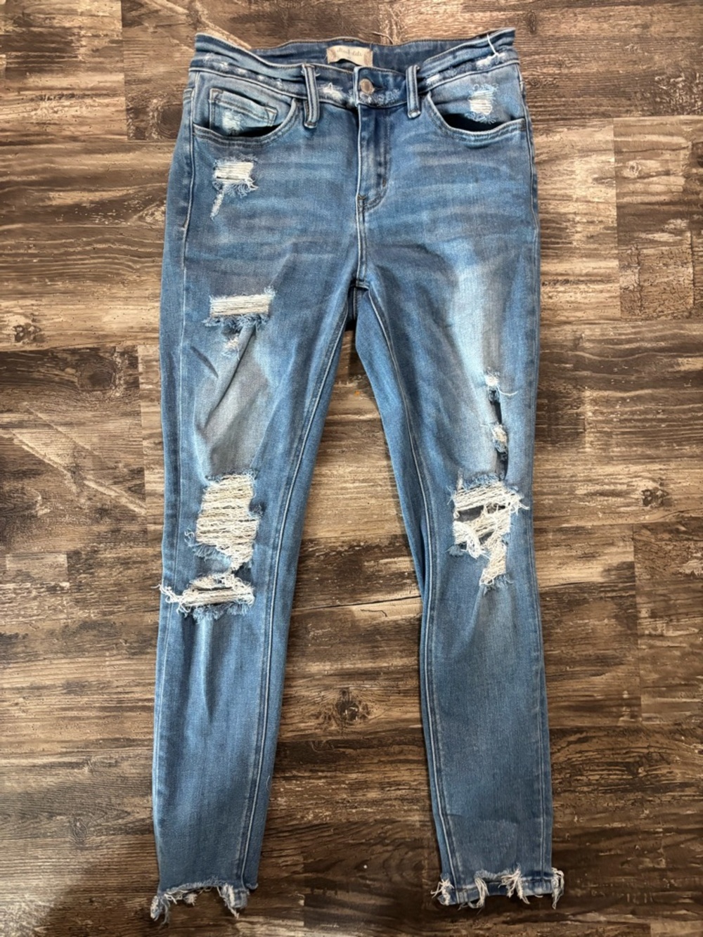 Altar'd State Distressed Blue Skinny Jeans
